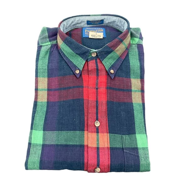 Pendleton Other - Pendleton 100% Cotton Button Up Plaid SS Shirt, Size M NWT